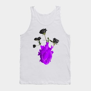 black rose heart Tank Top